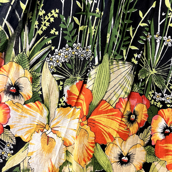 RAVIYA Skirt 100% Cotton Tropical Floral Side Zip & Bow Short Lined Women Medium - Picture 4 of 7